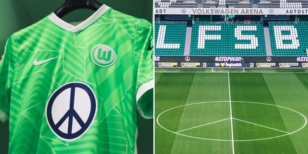 لوگوی صلح جایگزین لوگوی فولکس در حمایت از فوتبال از اوکراین - عکس های فوتبالی لوگوی صلح جایگزین لوگوی فولکس در حمایت از فوتبال از اوکراین